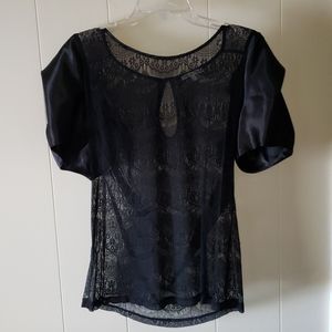 *LAST CHANCE* Charlotte Russe XL Black Lace Shirt